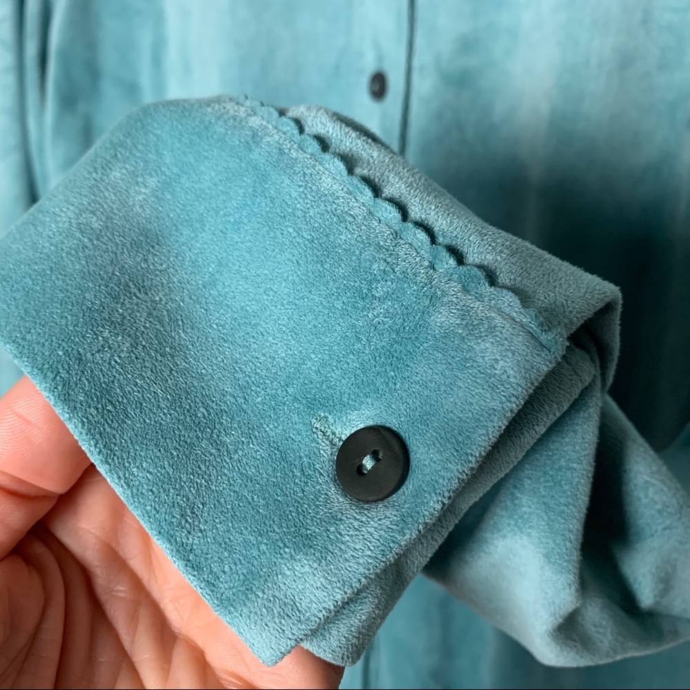 π Turquoise Faux Suede Top - Picture 4 of 12